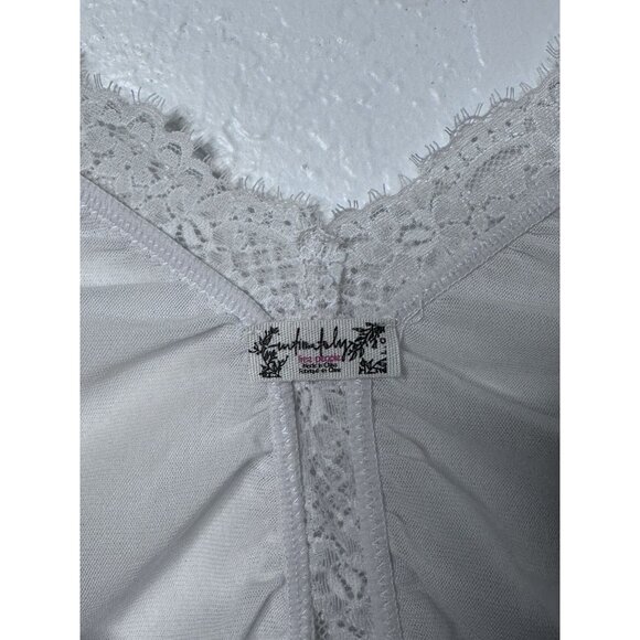 Free People Intimately Forever Young Bodysuit Lace Mesh Women's White Size Large - Picture 3 of 5